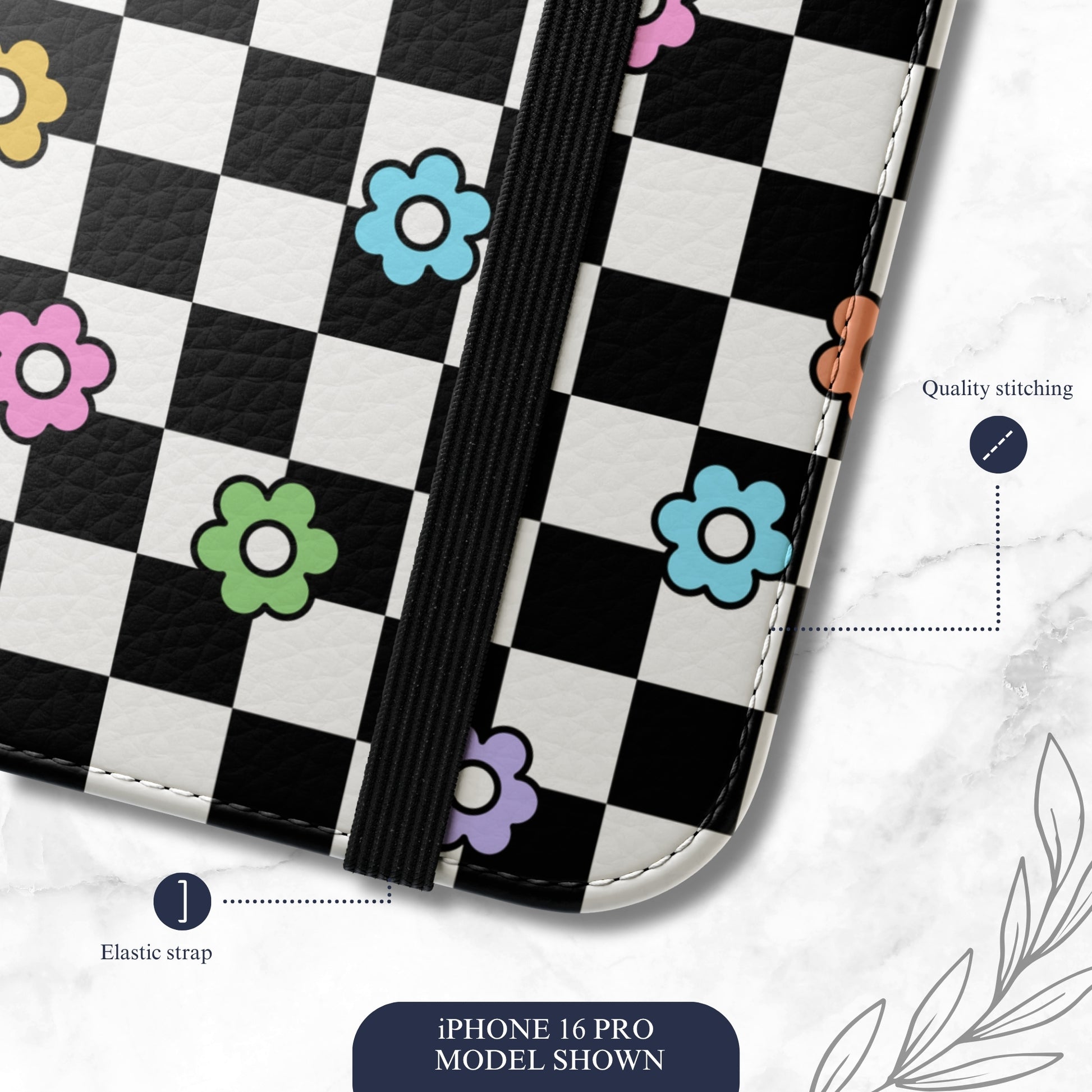 Check Mate - iPhone Flip Case Wallet, Leather Folio Case Phone Case-aesthetic phone case-shockproof phone case-cute phone case-designer phone case-elegant phone case-luxury phone case-phone accessories-fashion accessory