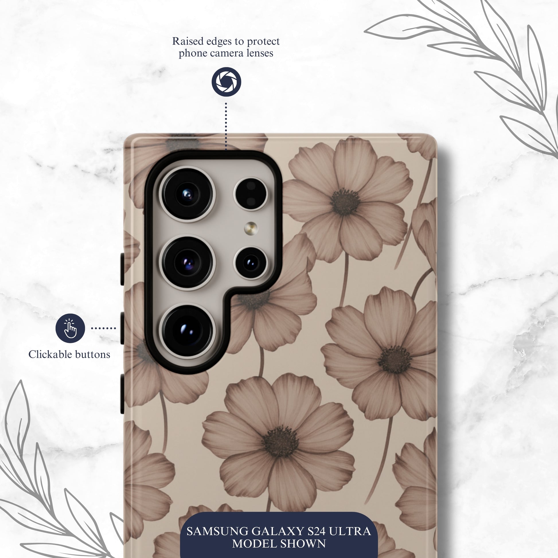 Sepia Bloom - Samsung Galaxy Case Phone Case-aesthetic phone case-shockproof phone case-cute phone case-designer phone case-elegant phone case-luxury phone case-phone accessories-fashion accessory