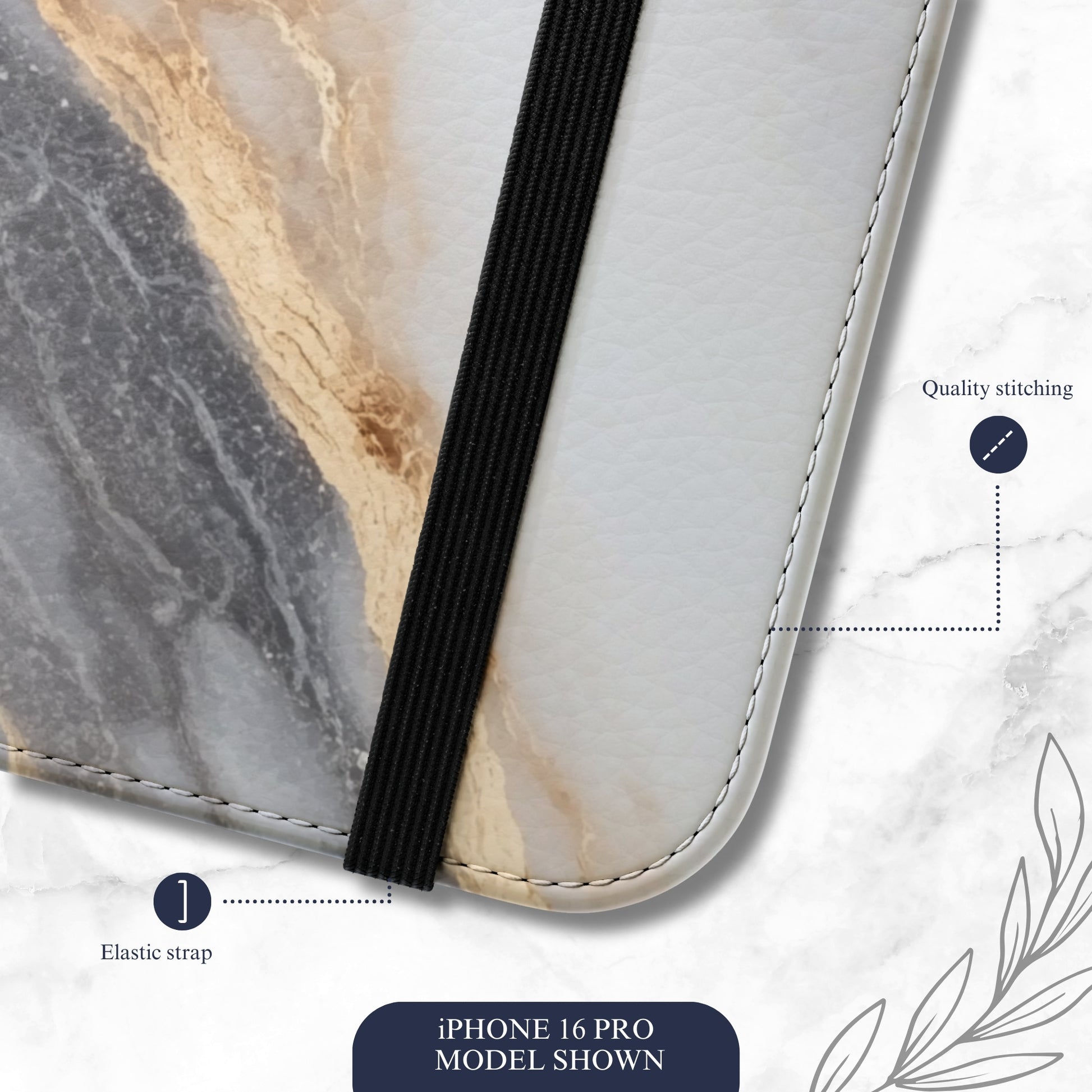 Ivory - iPhone Flip Case Wallet, Leather Folio Case Phone Case-aesthetic phone case-shockproof phone case-cute phone case-designer phone case-elegant phone case-luxury phone case-phone accessories-fashion accessory