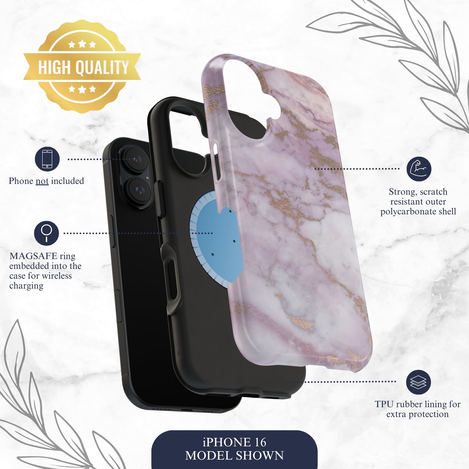 Luna Quartz - Magsafe iPhone Case Phone Case-aesthetic phone case-shockproof phone case-cute phone case-designer phone case-elegant phone case-luxury phone case-phone accessories-fashion accessory