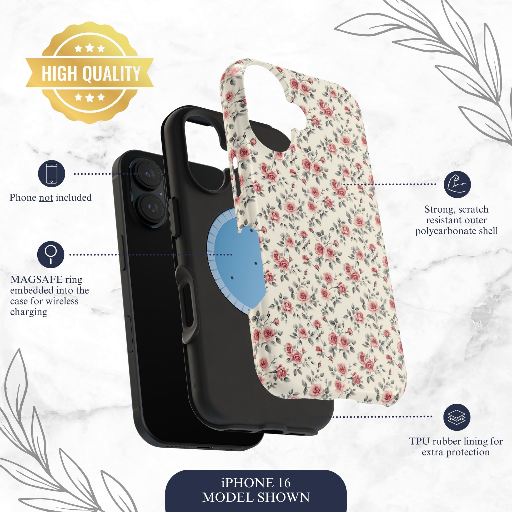 Cottage Charm - Magsafe iPhone Case Phone Case-aesthetic phone case-shockproof phone case-cute phone case-designer phone case-elegant phone case-luxury phone case-phone accessories-fashion accessory