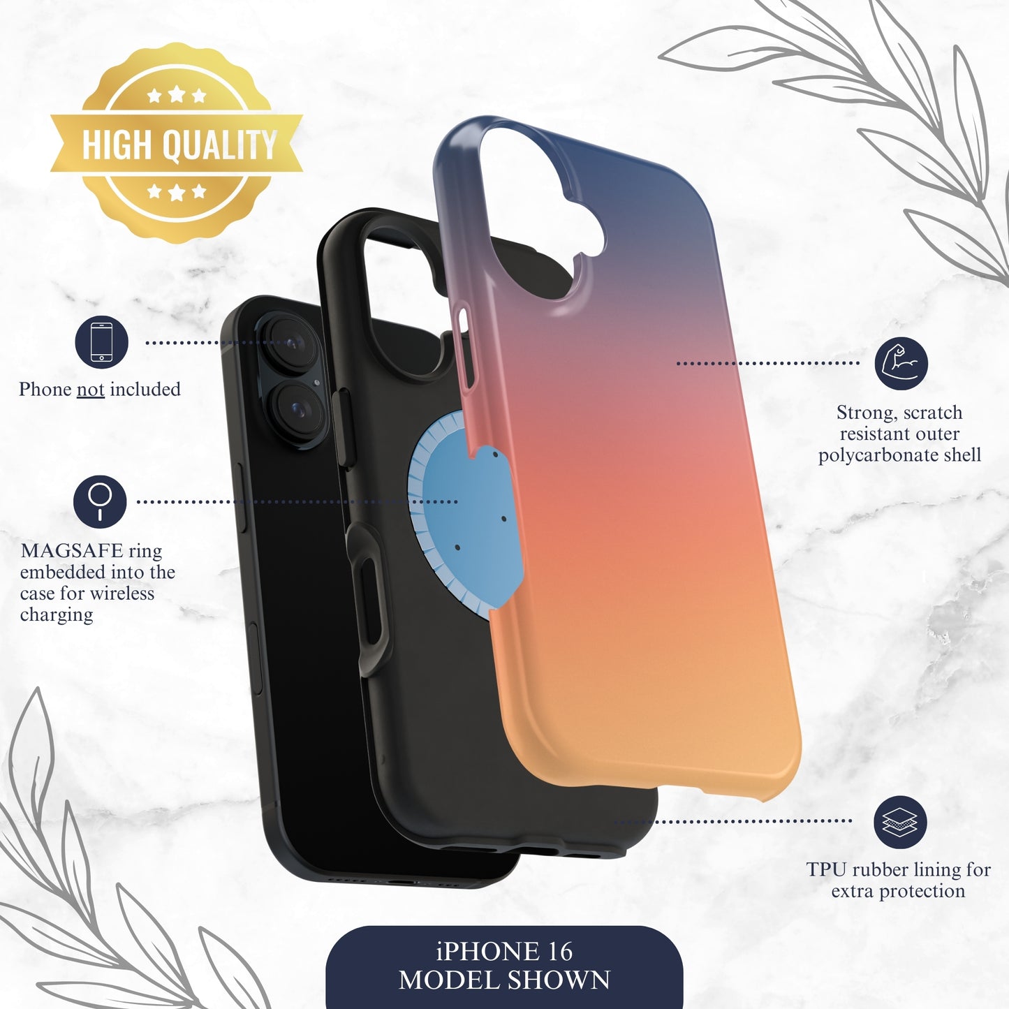 Sunset Aura - Magsafe iPhone Case Phone Case-aesthetic phone case-shockproof phone case-cute phone case-designer phone case-elegant phone case-luxury phone case-phone accessories-fashion accessory