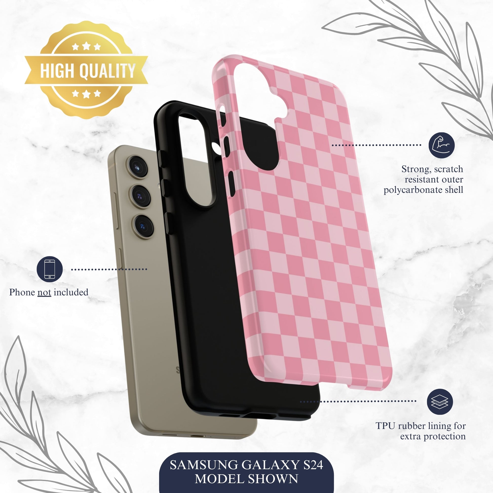 Blush Check - Samsung Galaxy Case Phone Case-aesthetic phone case-shockproof phone case-cute phone case-designer phone case-elegant phone case-luxury phone case-phone accessories-fashion accessory