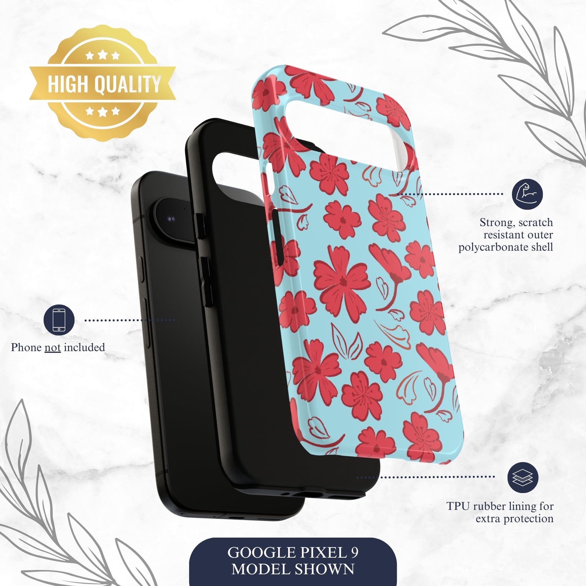 Floral Frenzy - Google Pixel Case Phone Case-aesthetic phone case-shockproof phone case-cute phone case-designer phone case-elegant phone case-luxury phone case-phone accessories-fashion accessory