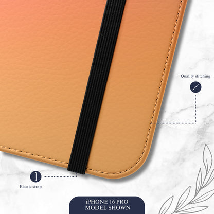 Sunset Aura - iPhone Flip Case Wallet, Leather Folio Case Phone Case-aesthetic phone case-shockproof phone case-cute phone case-designer phone case-elegant phone case-luxury phone case-phone accessories-fashion accessory