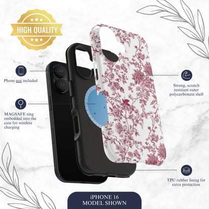 Scarlet Toile - Magsafe iPhone Case Phone Case-aesthetic phone case-shockproof phone case-cute phone case-designer phone case-elegant phone case-luxury phone case-phone accessories-fashion accessory