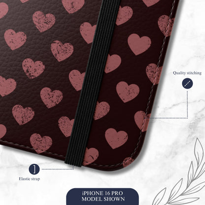 Velvet Vow - iPhone Flip Case Wallet, Leather Folio Case Phone Case-aesthetic phone case-shockproof phone case-cute phone case-designer phone case-elegant phone case-luxury phone case-phone accessories-fashion accessory