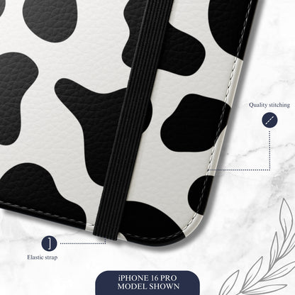 Bovine - iPhone Flip Case Wallet, Leather Folio Case Phone Case-aesthetic phone case-shockproof phone case-cute phone case-designer phone case-elegant phone case-luxury phone case-phone accessories-fashion accessory