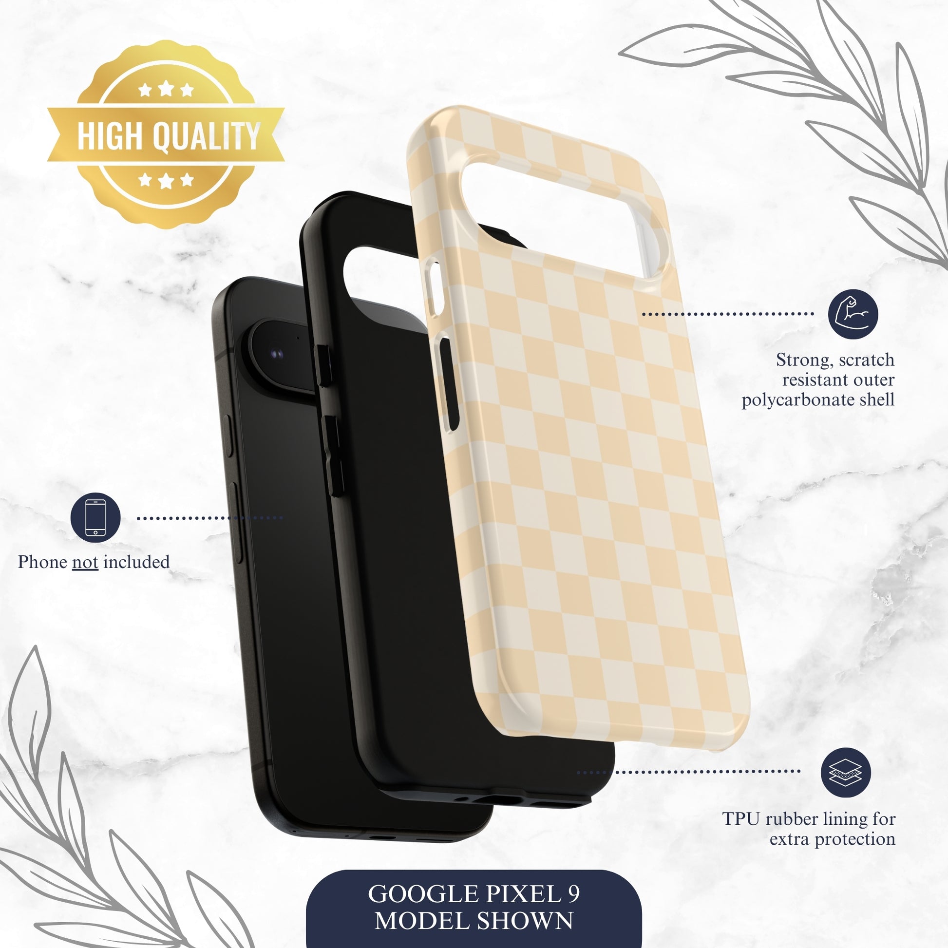 Tan Check - Google Pixel Case Phone Case-aesthetic phone case-shockproof phone case-cute phone case-designer phone case-elegant phone case-luxury phone case-phone accessories-fashion accessory