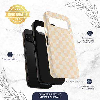 Tan Check - Google Pixel Case Phone Case-aesthetic phone case-shockproof phone case-cute phone case-designer phone case-elegant phone case-luxury phone case-phone accessories-fashion accessory