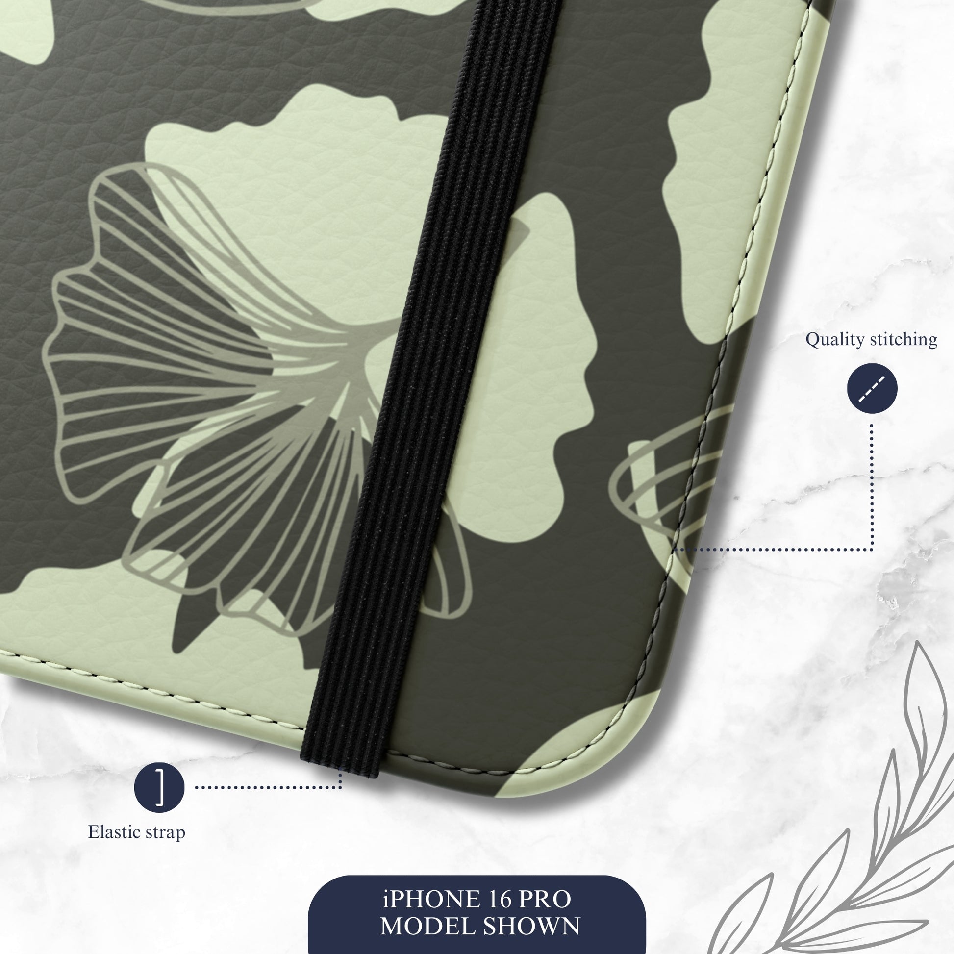 Wilted Presence - iPhone Flip Case Wallet, Leather Folio Case Phone Case-aesthetic phone case-shockproof phone case-cute phone case-designer phone case-elegant phone case-luxury phone case-phone accessories-fashion accessory