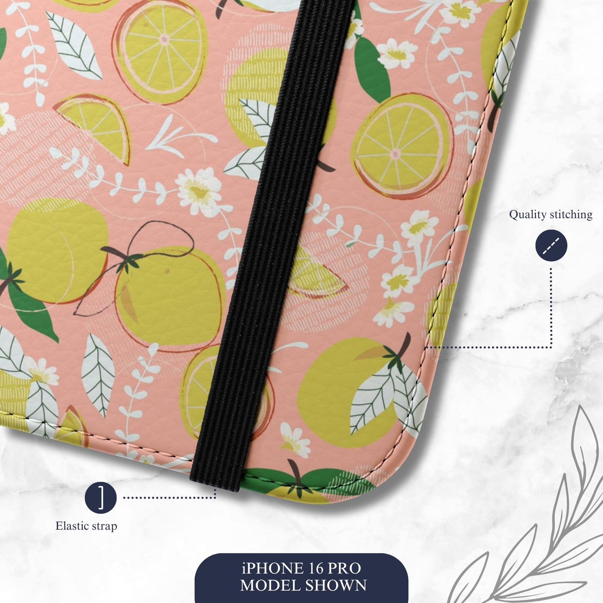 Pink Lemonade - iPhone Flip Case Wallet, Leather Folio Case Phone Case-aesthetic phone case-shockproof phone case-cute phone case-designer phone case-elegant phone case-luxury phone case-phone accessories-fashion accessory