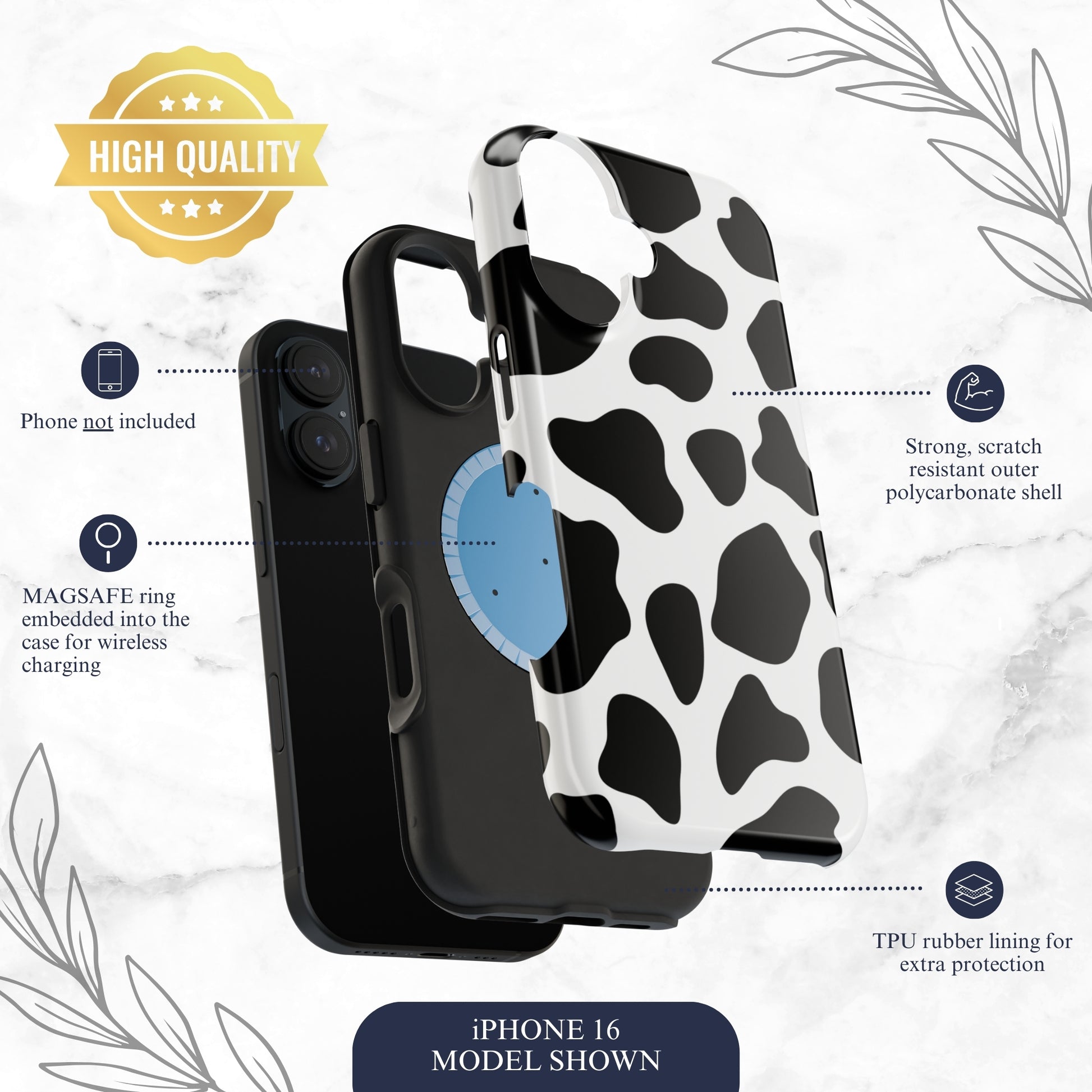 Bovine - Magsafe iPhone Case Phone Case-aesthetic phone case-shockproof phone case-cute phone case-designer phone case-elegant phone case-luxury phone case-phone accessories-fashion accessory