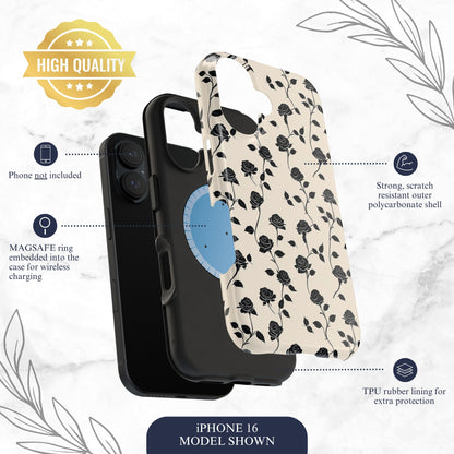Ghost Rose - Magsafe iPhone Case Phone Case-aesthetic phone case-shockproof phone case-cute phone case-designer phone case-elegant phone case-luxury phone case-phone accessories-fashion accessory