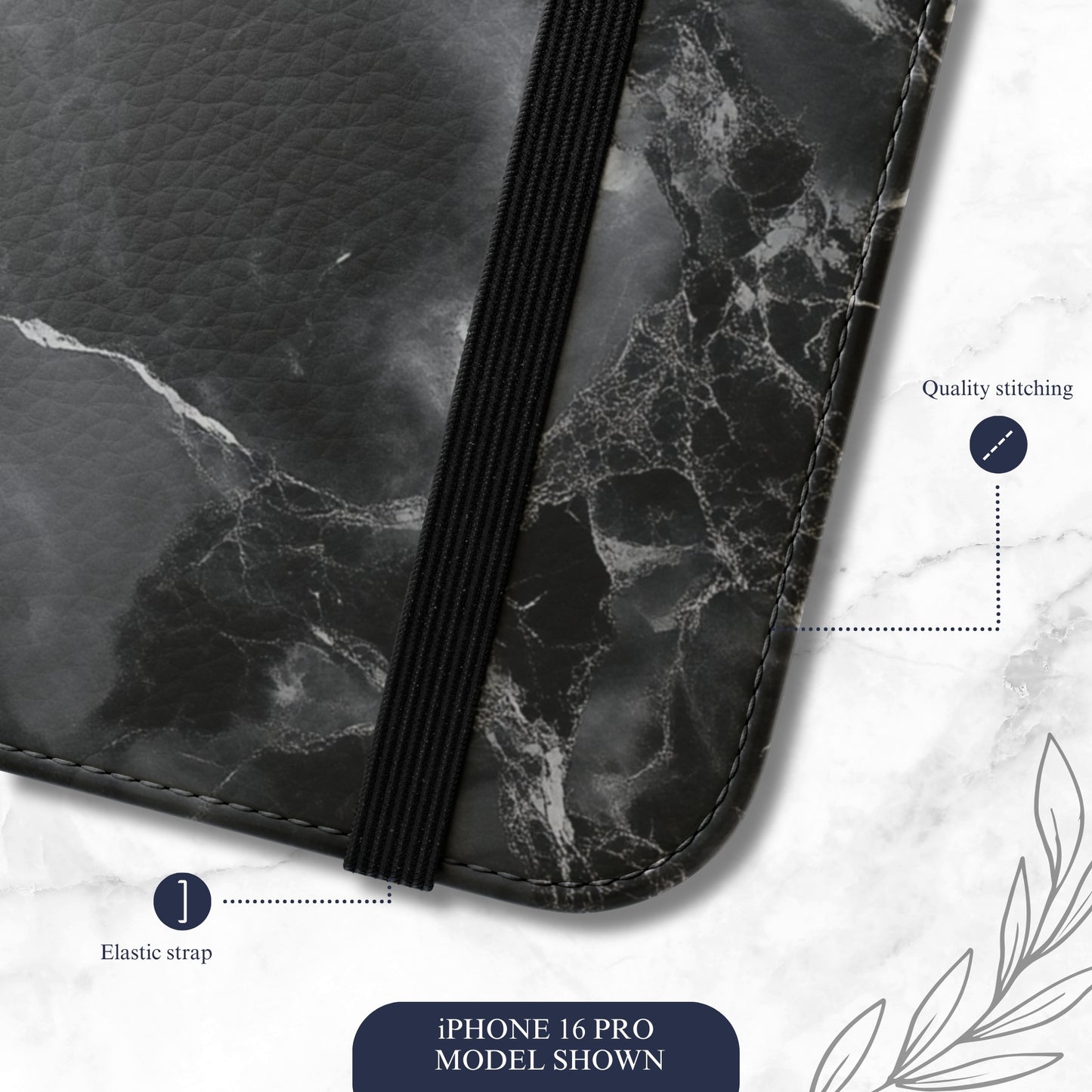 Obsidian - iPhone Flip Case Wallet, Leather Folio Case Phone Case-aesthetic phone case-shockproof phone case-cute phone case-designer phone case-elegant phone case-luxury phone case-phone accessories-fashion accessory