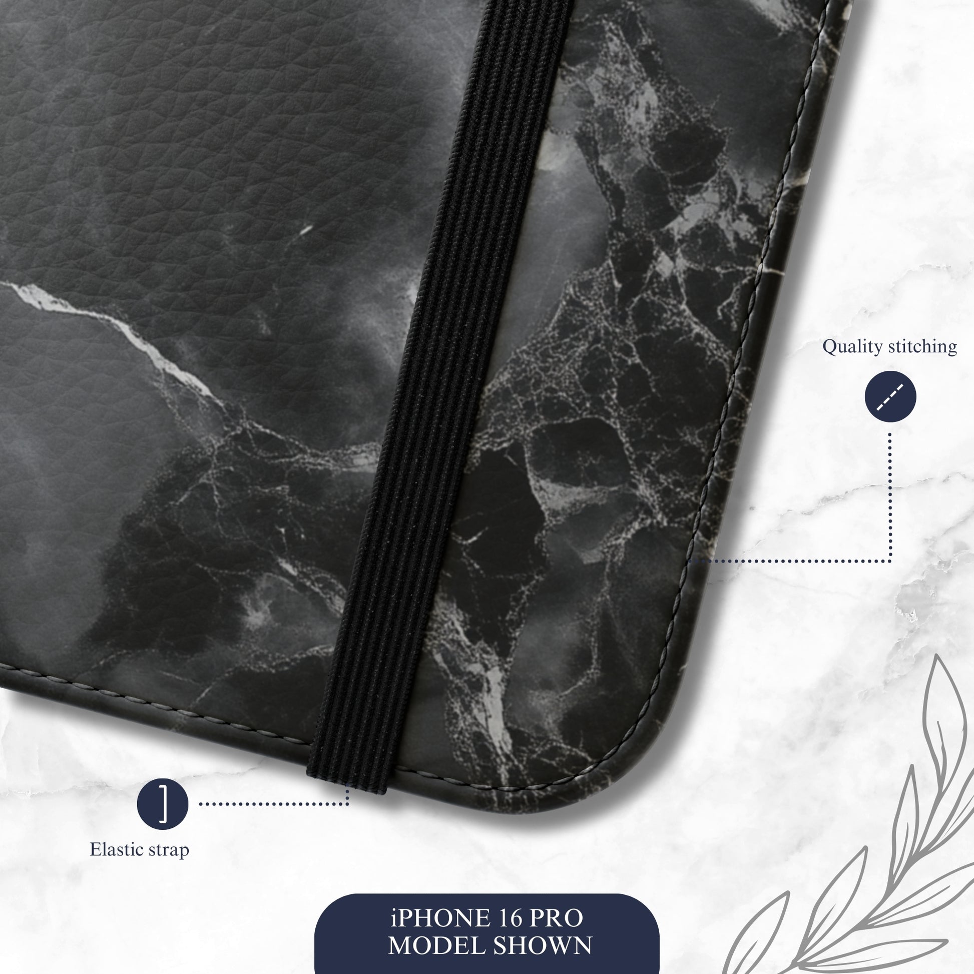Obsidian - iPhone Flip Case Wallet, Leather Folio Case Phone Case-aesthetic phone case-shockproof phone case-cute phone case-designer phone case-elegant phone case-luxury phone case-phone accessories-fashion accessory