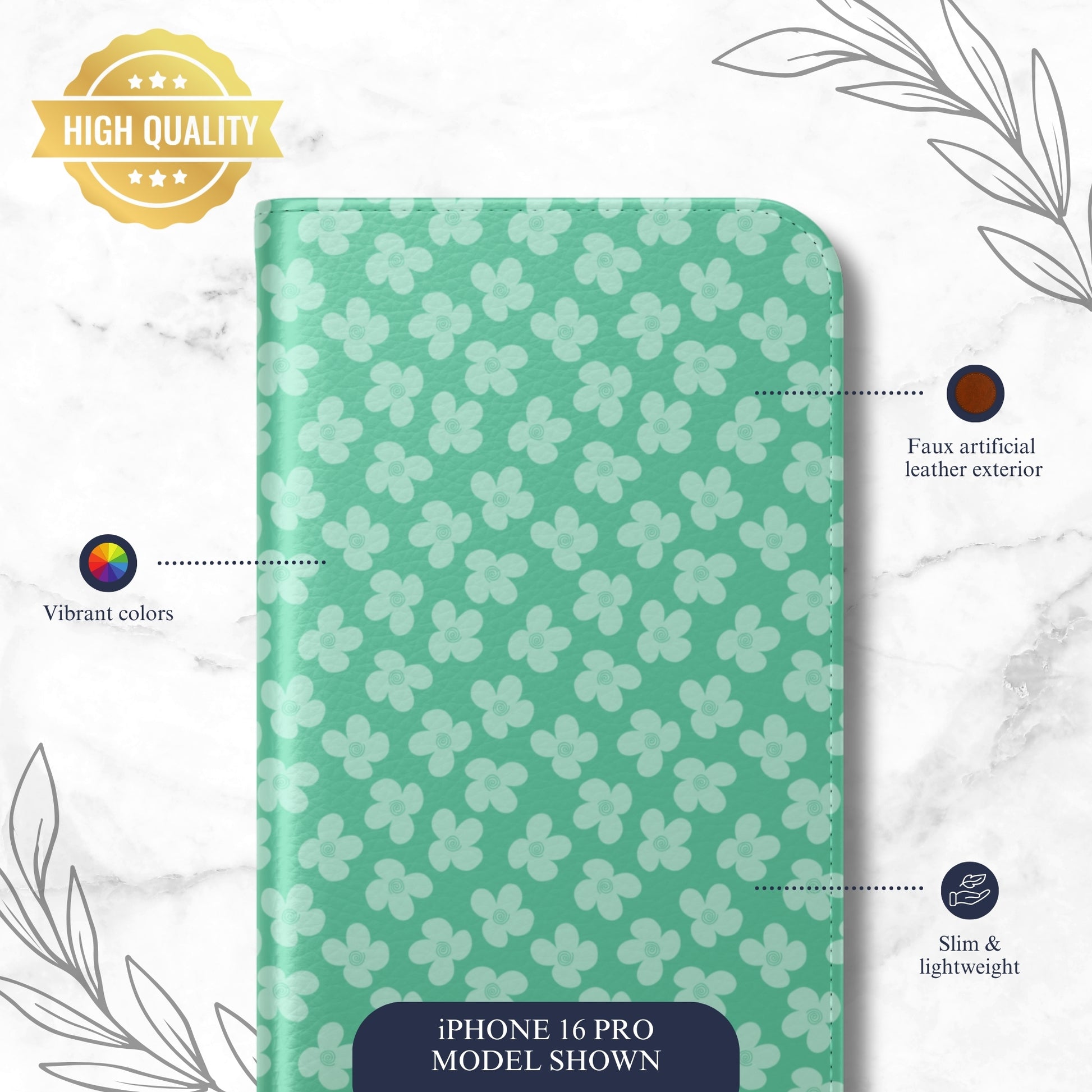 Dewdrop - iPhone Flip Case Wallet, Leather Folio Case Phone Case-aesthetic phone case-shockproof phone case-cute phone case-designer phone case-elegant phone case-luxury phone case-phone accessories-fashion accessory