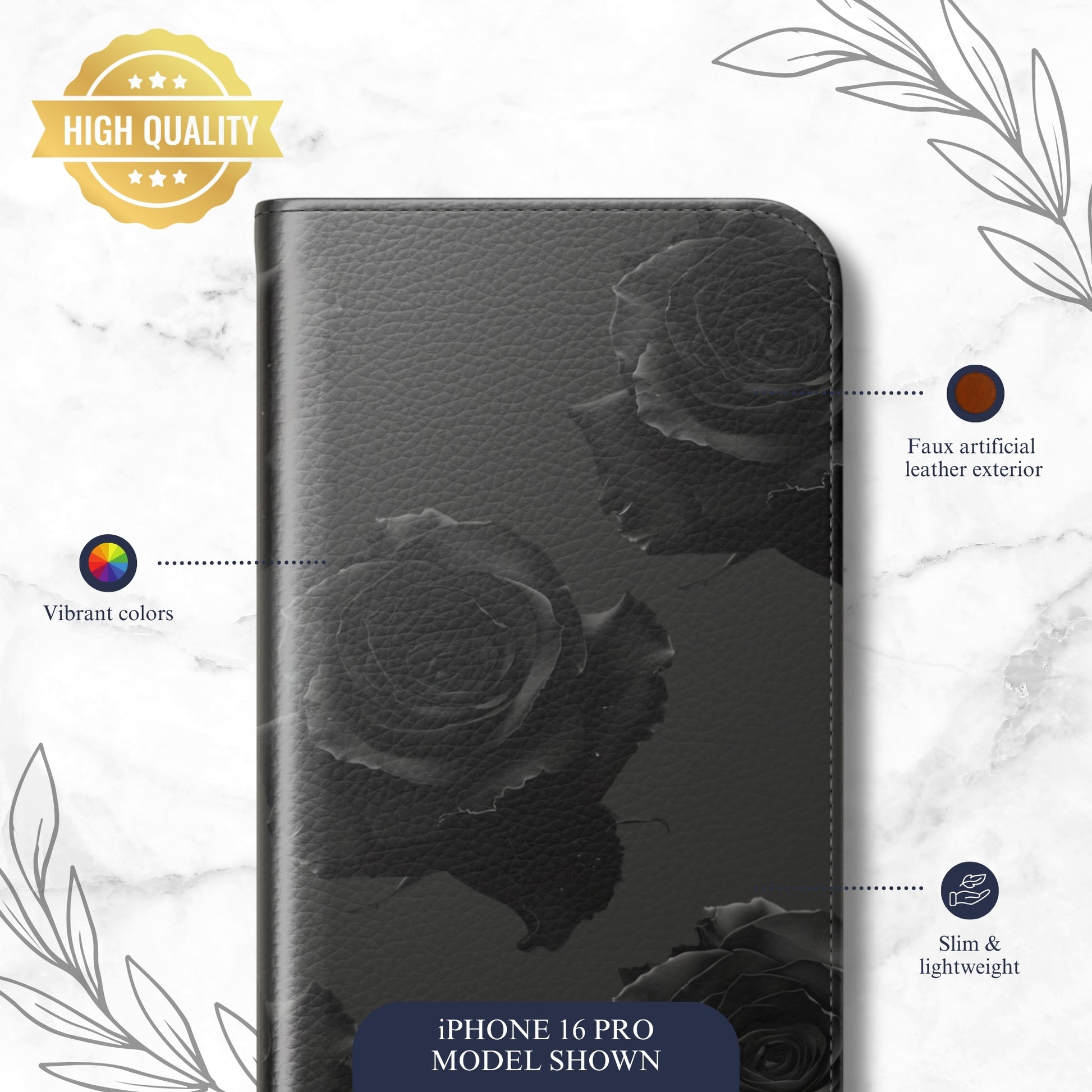 Dark Mystery - iPhone Flip Case Wallet, Leather Folio Case Phone Case-aesthetic phone case-shockproof phone case-cute phone case-designer phone case-elegant phone case-luxury phone case-phone accessories-fashion accessory