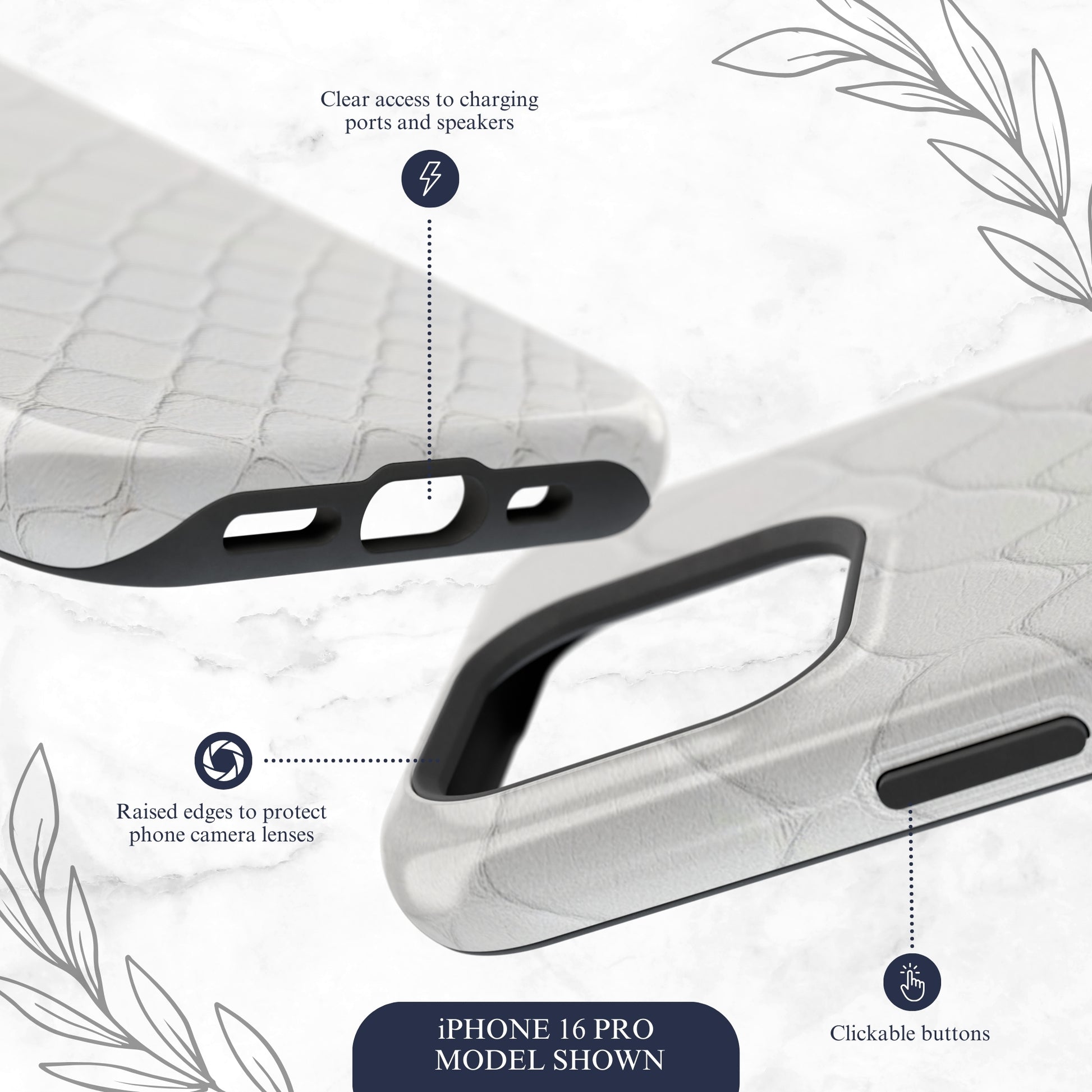 White Serpent - Magsafe iPhone Case Phone Case-aesthetic phone case-shockproof phone case-cute phone case-designer phone case-elegant phone case-luxury phone case-phone accessories-fashion accessory