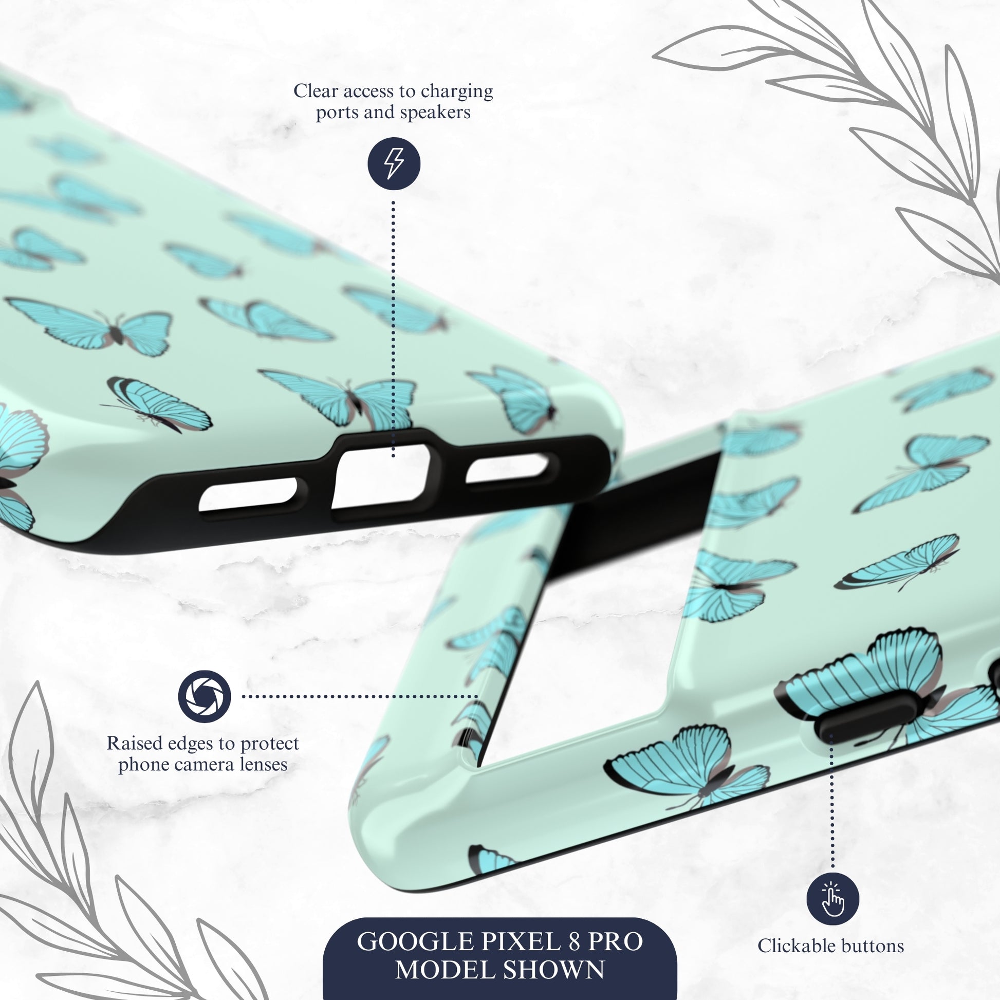 Flutter - Google Pixel Case Phone Case-aesthetic phone case-shockproof phone case-cute phone case-designer phone case-elegant phone case-luxury phone case-phone accessories-fashion accessory