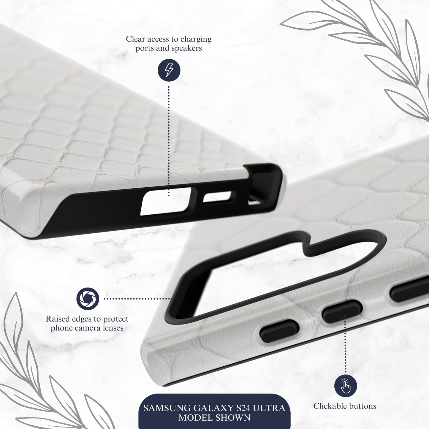 White Serpent - Samsung Galaxy Case Phone Case-aesthetic phone case-shockproof phone case-cute phone case-designer phone case-elegant phone case-luxury phone case-phone accessories-fashion accessory
