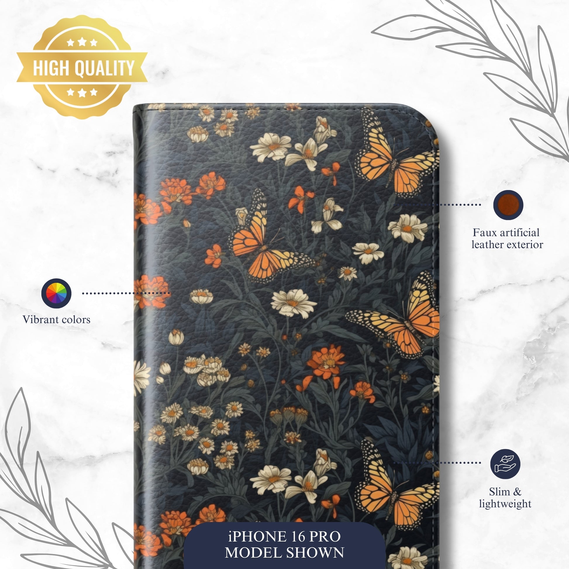 Enchanted - iPhone Flip Case Wallet, Leather Folio Case Phone Case-aesthetic phone case-shockproof phone case-cute phone case-designer phone case-elegant phone case-luxury phone case-phone accessories-fashion accessory