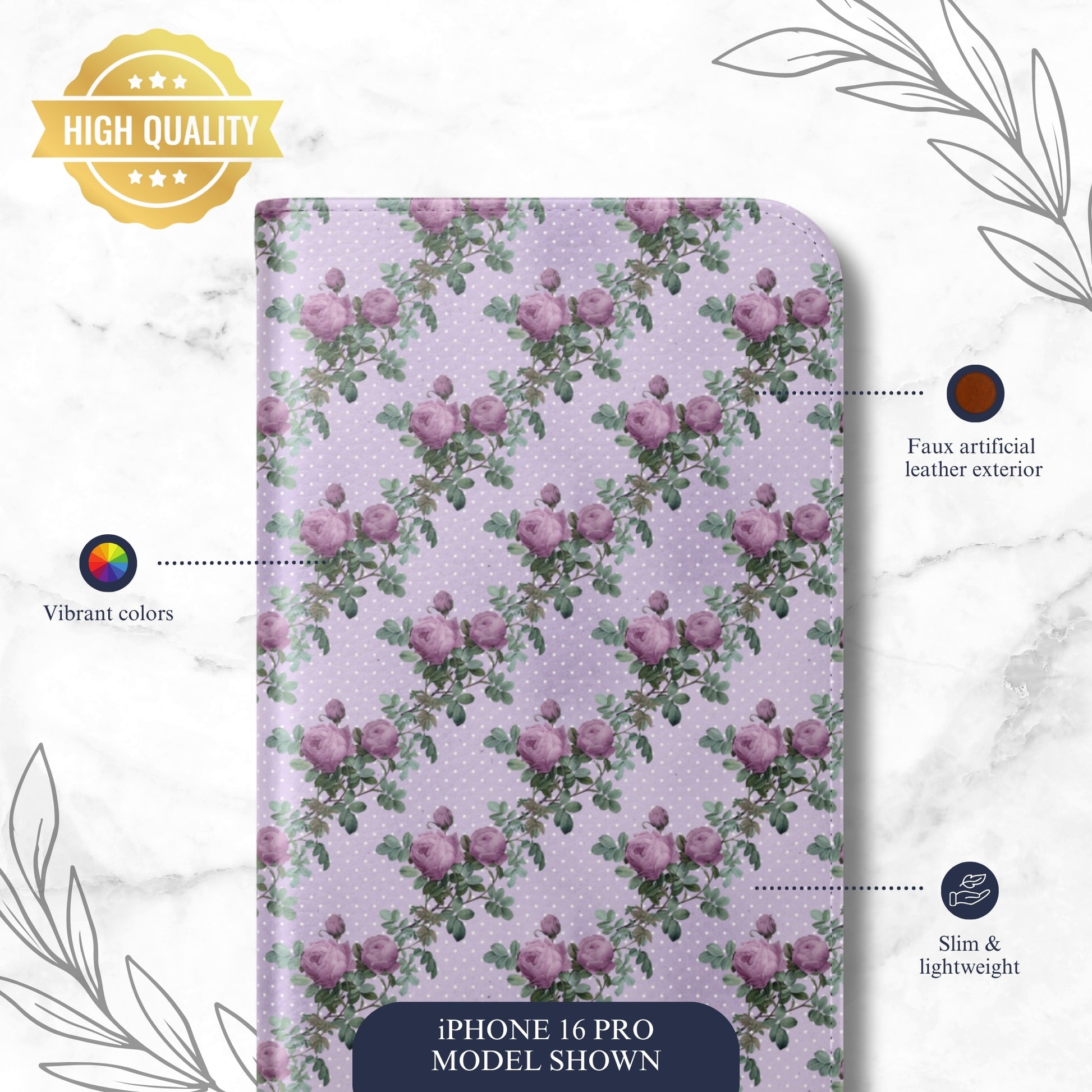 Just Because - iPhone Flip Case Wallet, Leather Folio Case Phone Case-aesthetic phone case-shockproof phone case-cute phone case-designer phone case-elegant phone case-luxury phone case-phone accessories-fashion accessory