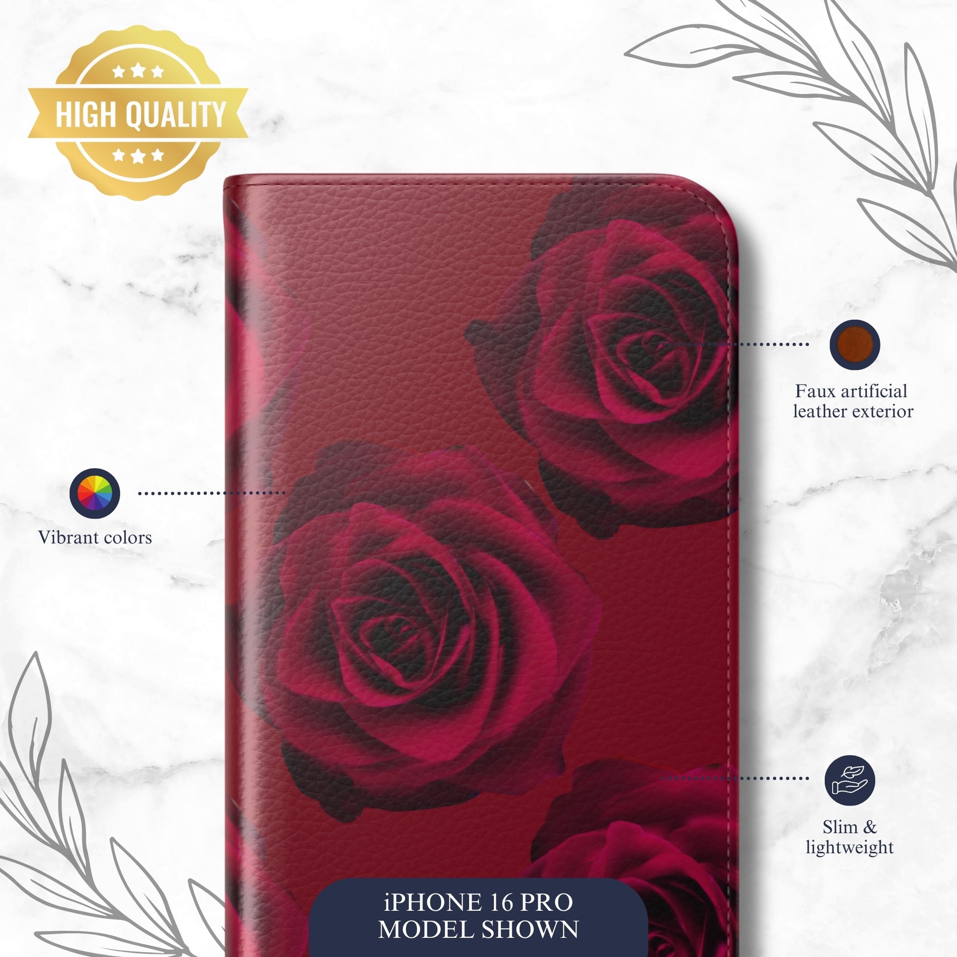 Bold Beauty - iPhone Flip Case Wallet, Leather Folio Case Phone Case-aesthetic phone case-shockproof phone case-cute phone case-designer phone case-elegant phone case-luxury phone case-phone accessories-fashion accessory