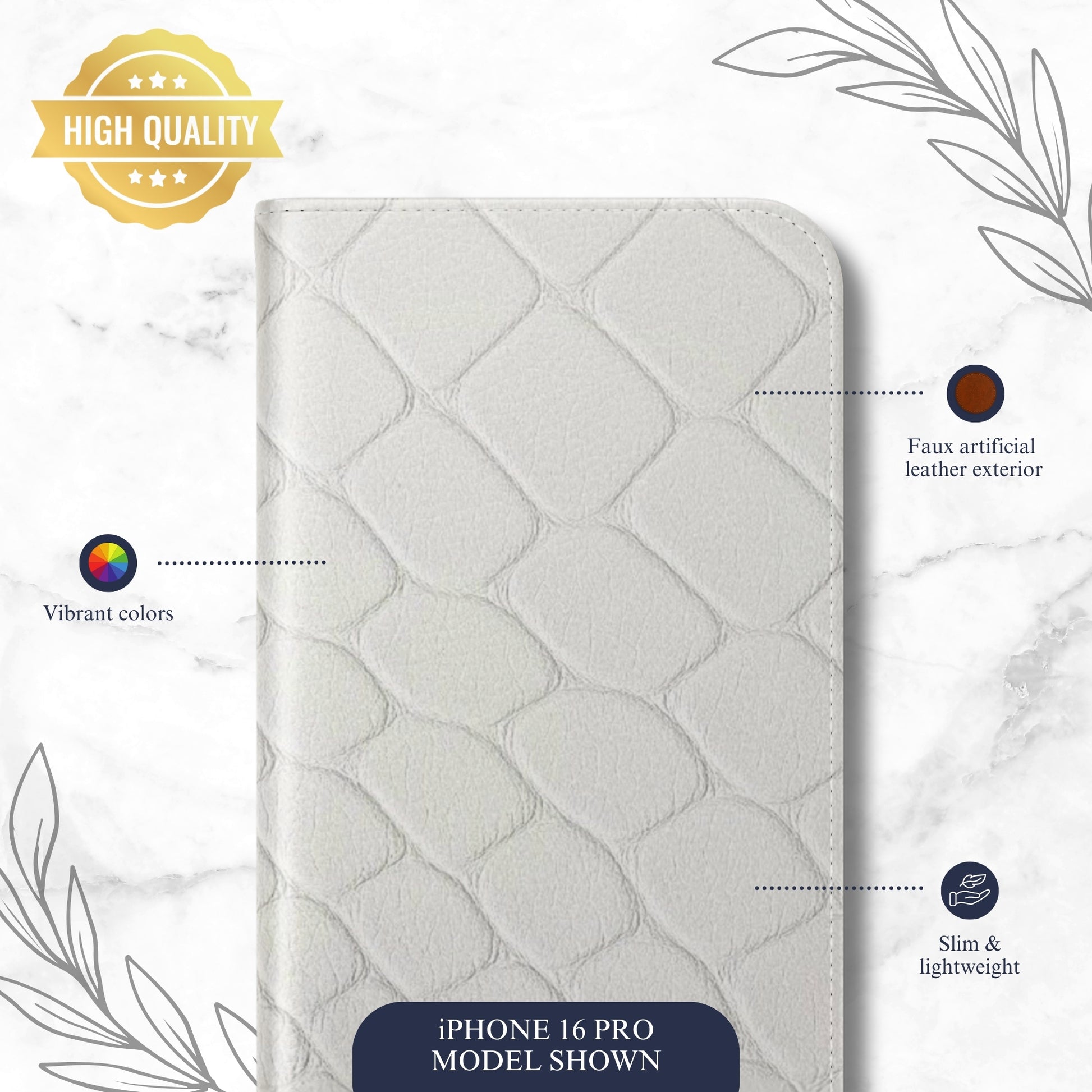 White Serpent - iPhone Flip Case Wallet, Leather Folio Case Phone Case-aesthetic phone case-shockproof phone case-cute phone case-designer phone case-elegant phone case-luxury phone case-phone accessories-fashion accessory