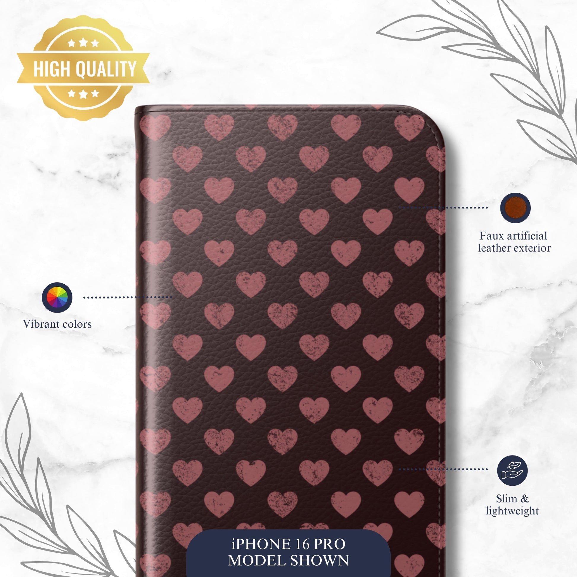 Velvet Vow - iPhone Flip Case Wallet, Leather Folio Case Phone Case-aesthetic phone case-shockproof phone case-cute phone case-designer phone case-elegant phone case-luxury phone case-phone accessories-fashion accessory