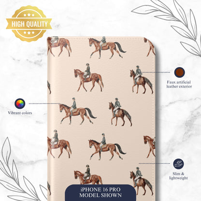 Graceful Gallop - iPhone Flip Case Wallet, Leather Folio Case Phone Case-aesthetic phone case-shockproof phone case-cute phone case-designer phone case-elegant phone case-luxury phone case-phone accessories-fashion accessory
