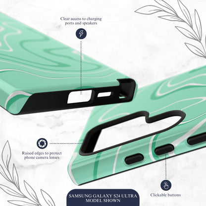 Seafoam Swish - Samsung Galaxy Case Phone Case-aesthetic phone case-shockproof phone case-cute phone case-designer phone case-elegant phone case-luxury phone case-phone accessories-fashion accessory