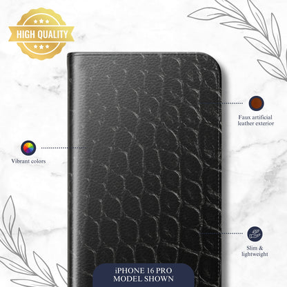 Black Viper - iPhone Flip Case Wallet, Leather Folio Case Phone Case-aesthetic phone case-shockproof phone case-cute phone case-designer phone case-elegant phone case-luxury phone case-phone accessories-fashion accessory
