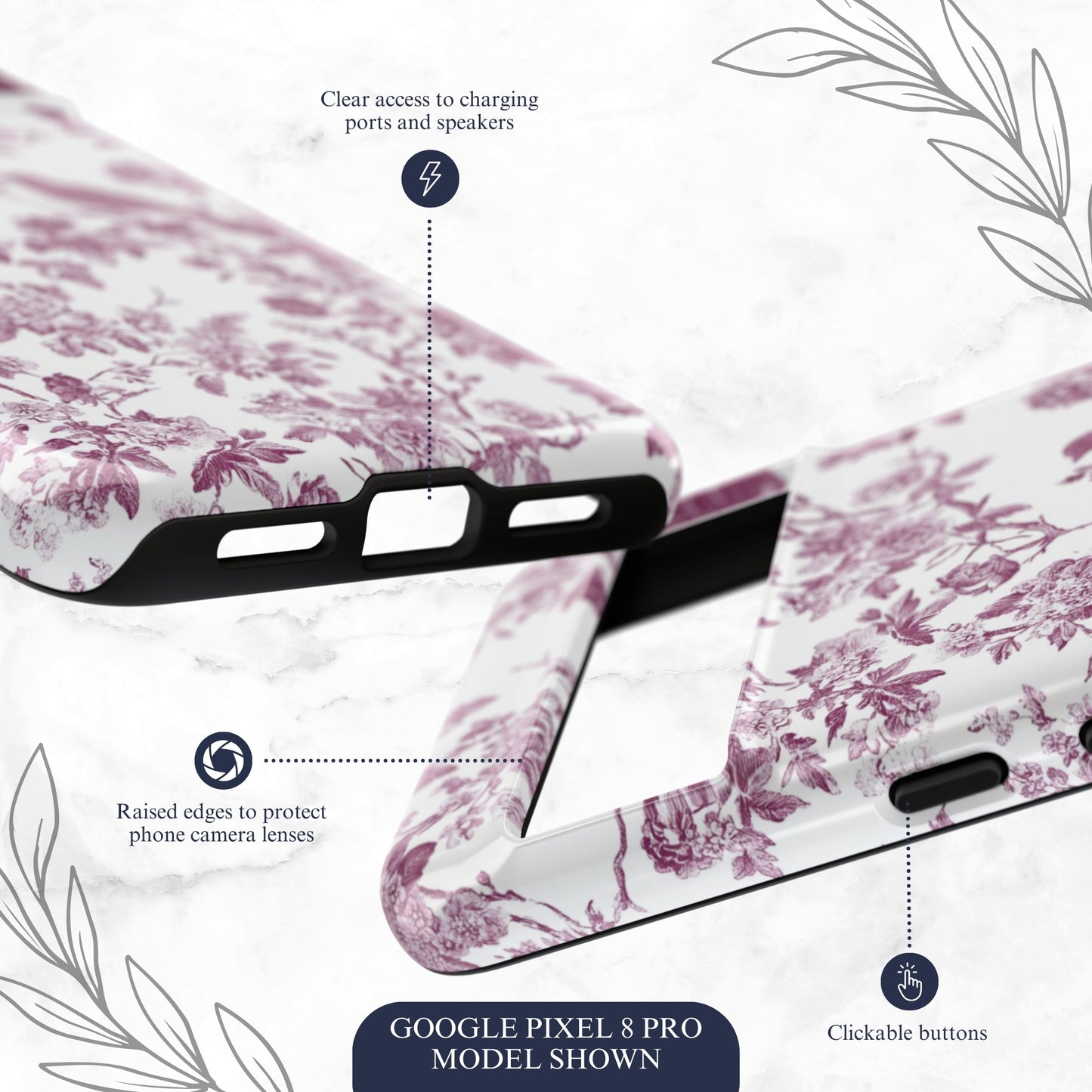 Mauve Toile - Google Pixel Case Phone Case-aesthetic phone case-shockproof phone case-cute phone case-designer phone case-elegant phone case-luxury phone case-phone accessories-fashion accessory
