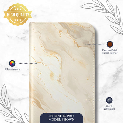 Double Cream - iPhone Flip Case Wallet, Leather Folio Case Phone Case-aesthetic phone case-shockproof phone case-cute phone case-designer phone case-elegant phone case-luxury phone case-phone accessories-fashion accessory