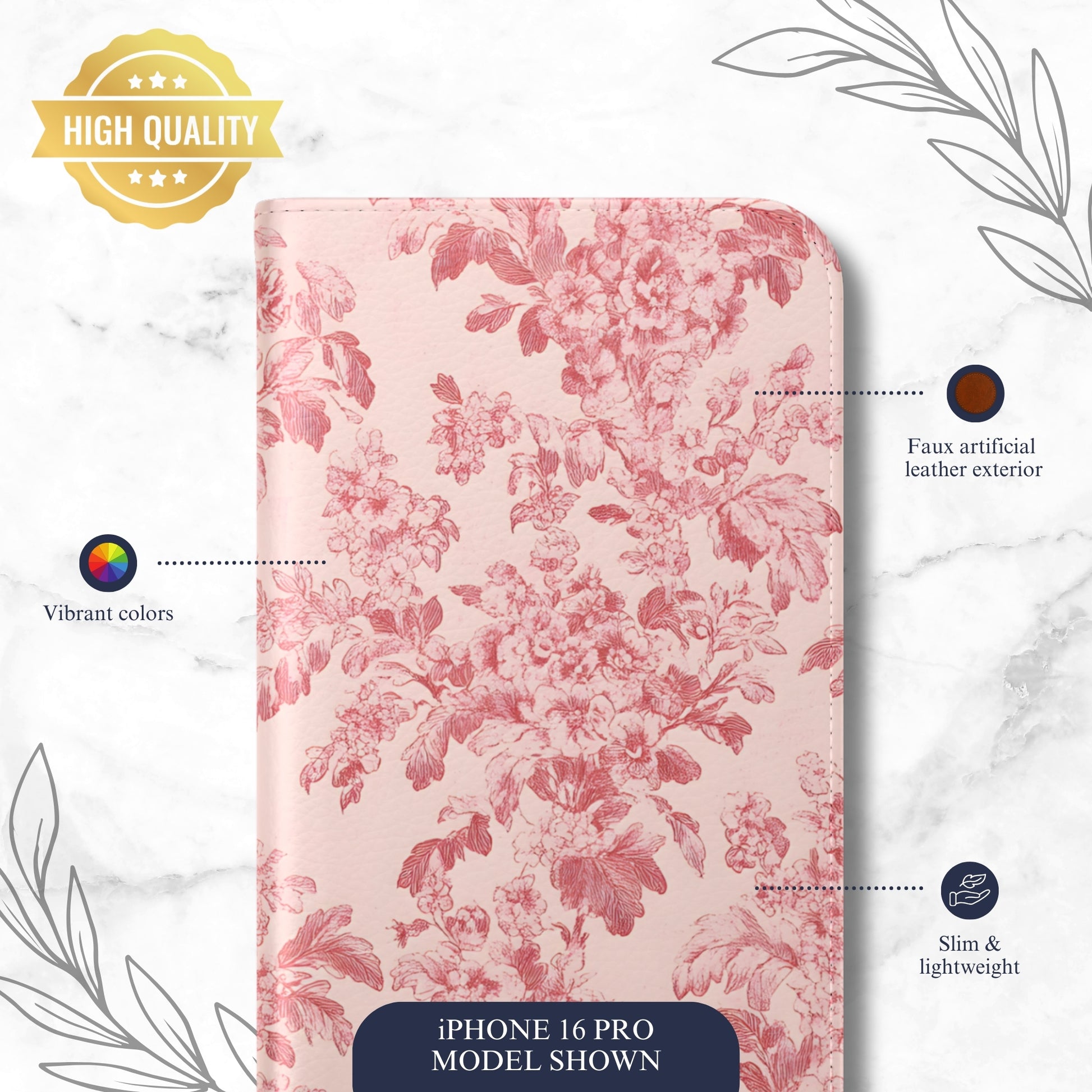Ballet Toile - iPhone Flip Case Wallet, Leather Folio Case Phone Case-aesthetic phone case-shockproof phone case-cute phone case-designer phone case-elegant phone case-luxury phone case-phone accessories-fashion accessory