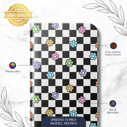 Check Mate - iPhone Flip Case Wallet, Leather Folio Case Phone Case-aesthetic phone case-shockproof phone case-cute phone case-designer phone case-elegant phone case-luxury phone case-phone accessories-fashion accessory