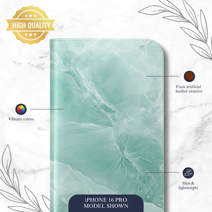 Jade - iPhone Flip Case Wallet, Leather Folio Case Phone Case-aesthetic phone case-shockproof phone case-cute phone case-designer phone case-elegant phone case-luxury phone case-phone accessories-fashion accessory