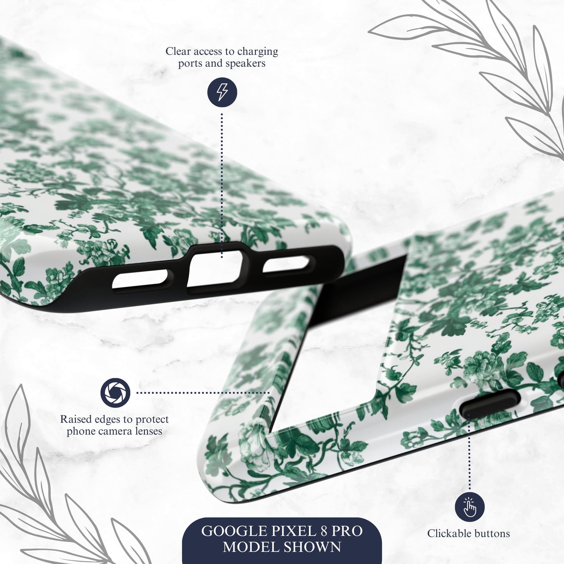 Moss Toile - Google Pixel Case Phone Case-aesthetic phone case-shockproof phone case-cute phone case-designer phone case-elegant phone case-luxury phone case-phone accessories-fashion accessory