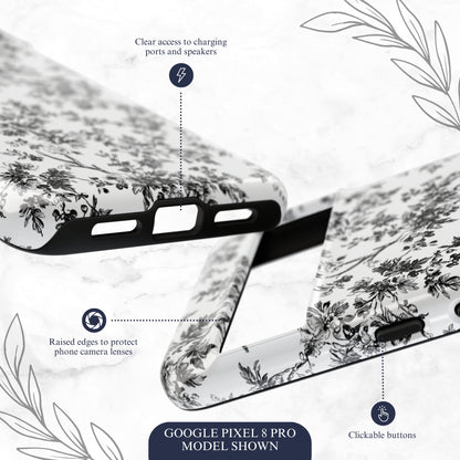 Noir Toile - Google Pixel Case Phone Case-aesthetic phone case-shockproof phone case-cute phone case-designer phone case-elegant phone case-luxury phone case-phone accessories-fashion accessory