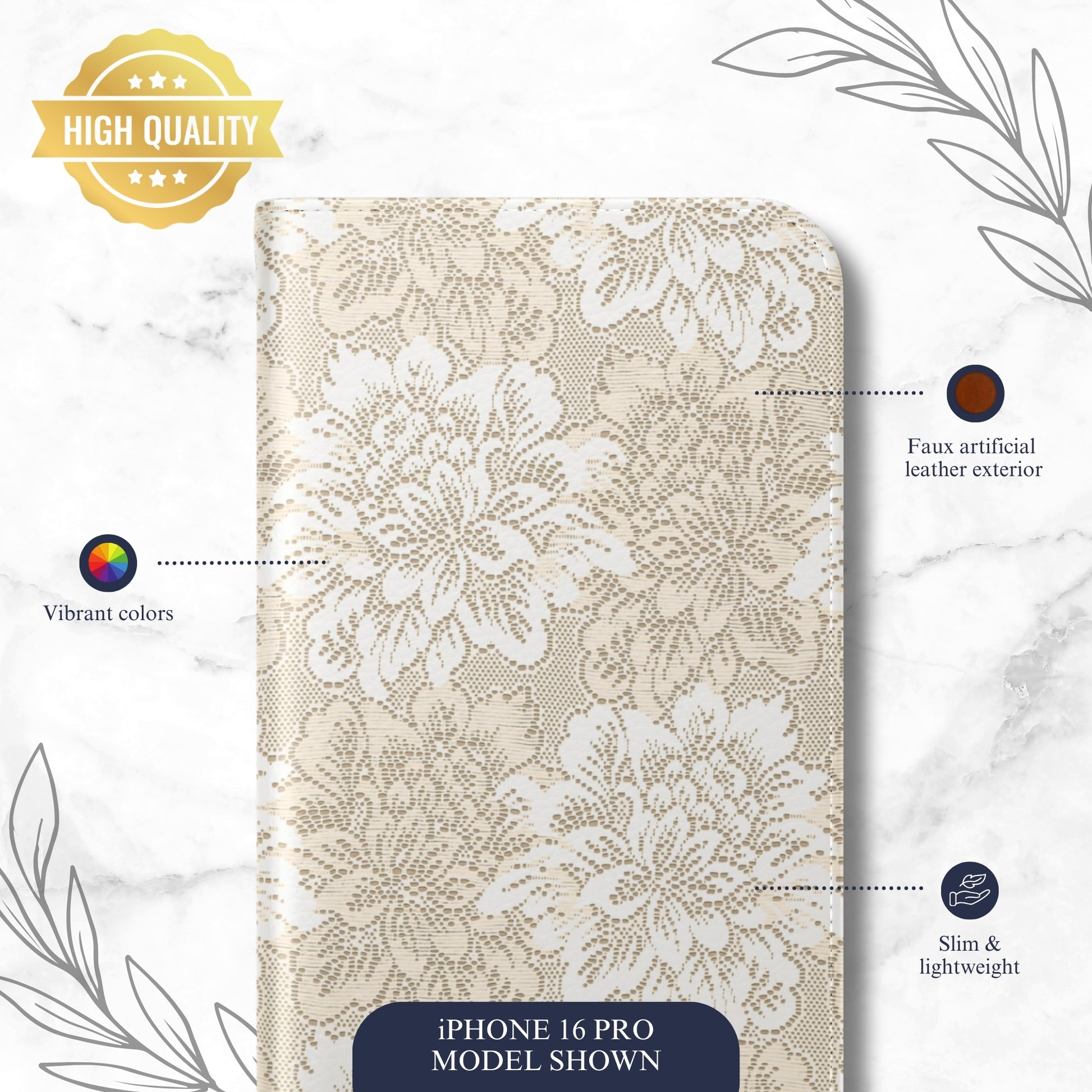 Keepsake Lace - iPhone Flip Case Wallet, Leather Folio Case Phone Case-aesthetic phone case-shockproof phone case-cute phone case-designer phone case-elegant phone case-luxury phone case-phone accessories-fashion accessory