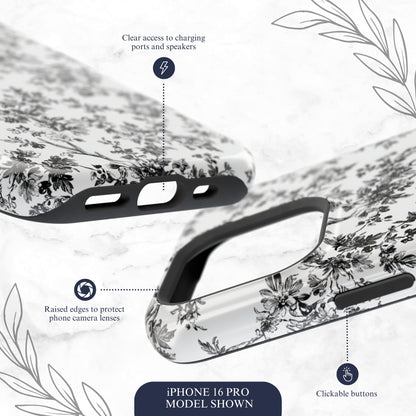 Noir Toile - Magsafe iPhone Case Phone Case-aesthetic phone case-shockproof phone case-cute phone case-designer phone case-elegant phone case-luxury phone case-phone accessories-fashion accessory
