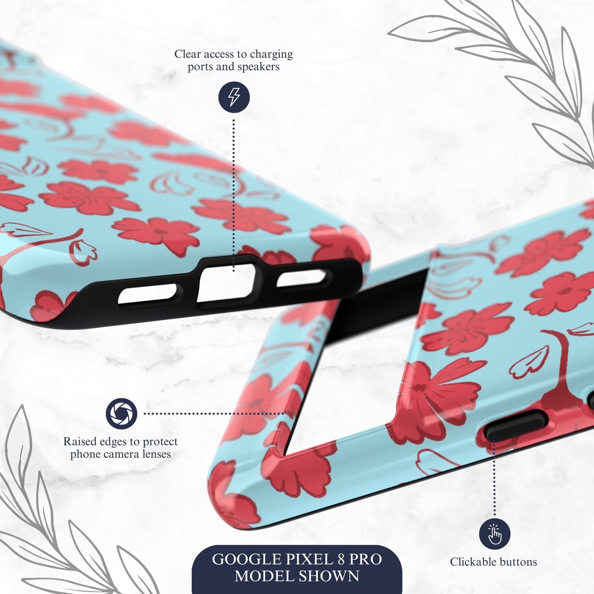 Floral Frenzy - Google Pixel Case Phone Case-aesthetic phone case-shockproof phone case-cute phone case-designer phone case-elegant phone case-luxury phone case-phone accessories-fashion accessory