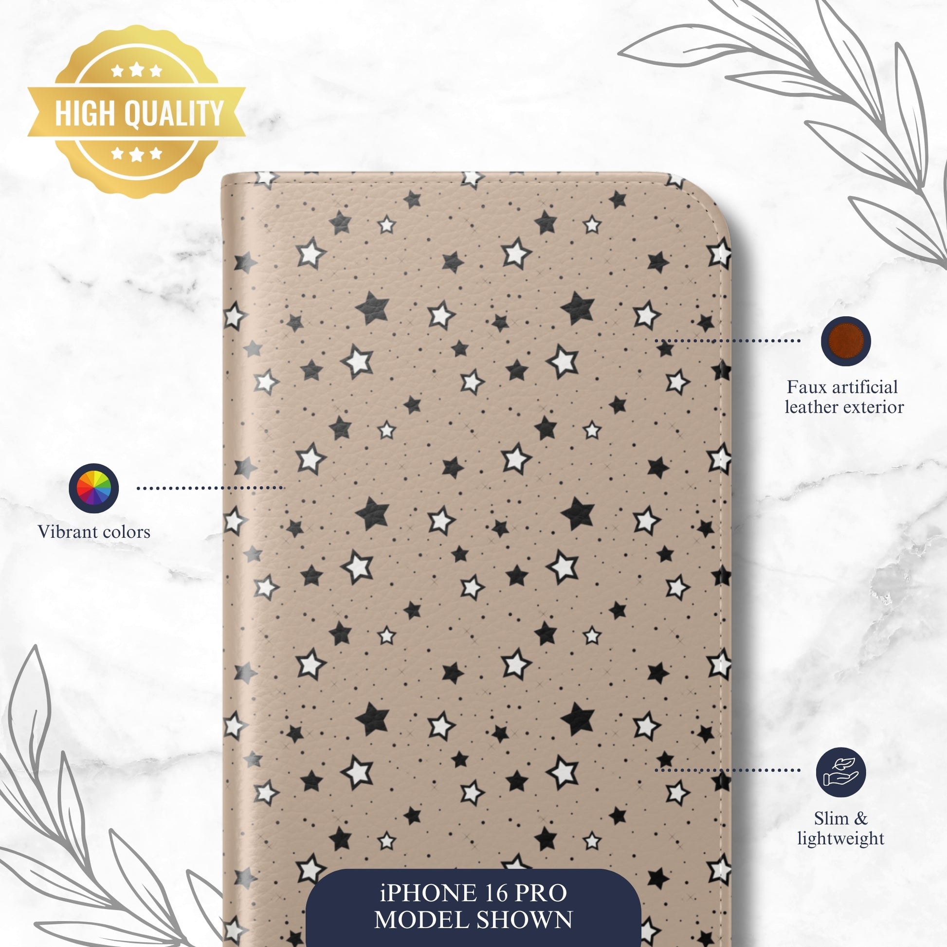 Stargazer - iPhone Flip Case Wallet, Leather Folio Case Phone Case-aesthetic phone case-shockproof phone case-cute phone case-designer phone case-elegant phone case-luxury phone case-phone accessories-fashion accessory