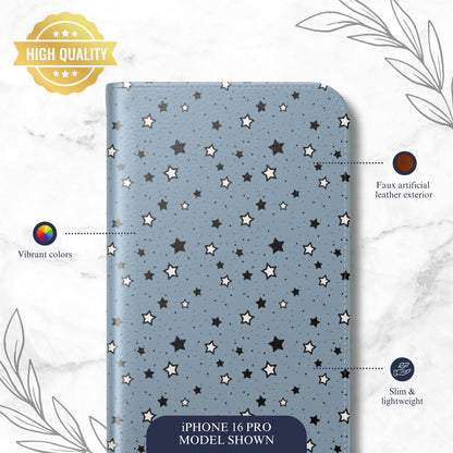Constellation - iPhone Flip Case Wallet, Leather Folio Case Phone Case-aesthetic phone case-shockproof phone case-cute phone case-designer phone case-elegant phone case-luxury phone case-phone accessories-fashion accessory
