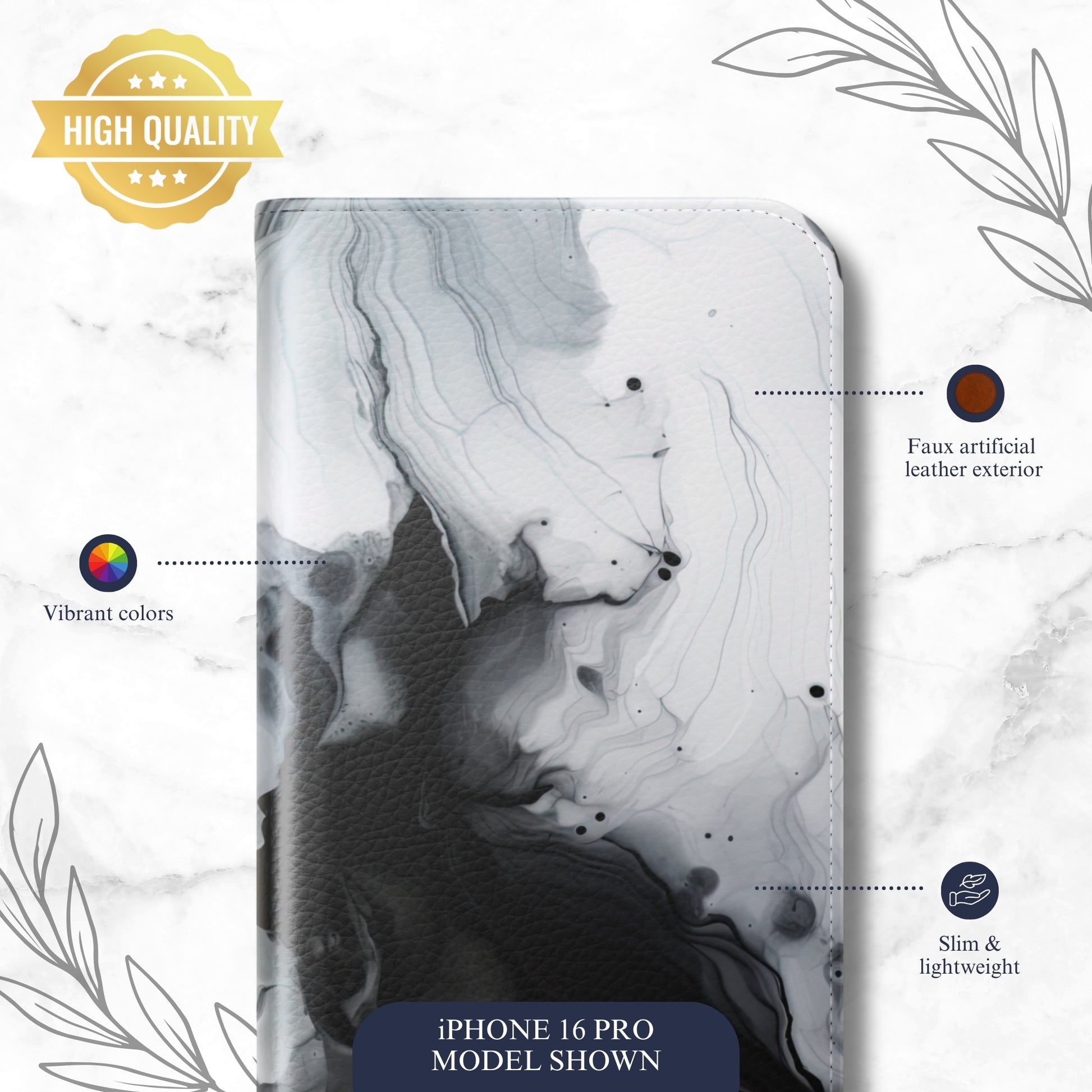 Cascade - iPhone Flip Case Wallet, Leather Folio Case Phone Case-aesthetic phone case-shockproof phone case-cute phone case-designer phone case-elegant phone case-luxury phone case-phone accessories-fashion accessory