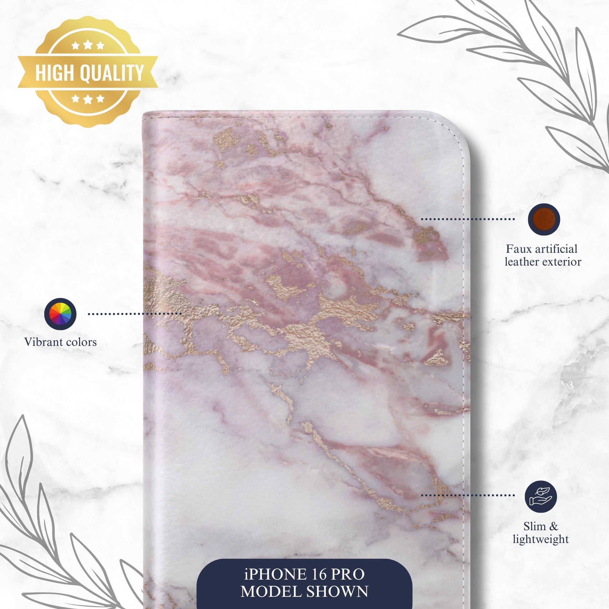 Luna Quartz - iPhone Flip Case Wallet, Leather Folio Case Phone Case-aesthetic phone case-shockproof phone case-cute phone case-designer phone case-elegant phone case-luxury phone case-phone accessories-fashion accessory