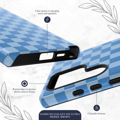 Coastal Check - Samsung Galaxy Case Phone Case-aesthetic phone case-shockproof phone case-cute phone case-designer phone case-elegant phone case-luxury phone case-phone accessories-fashion accessory