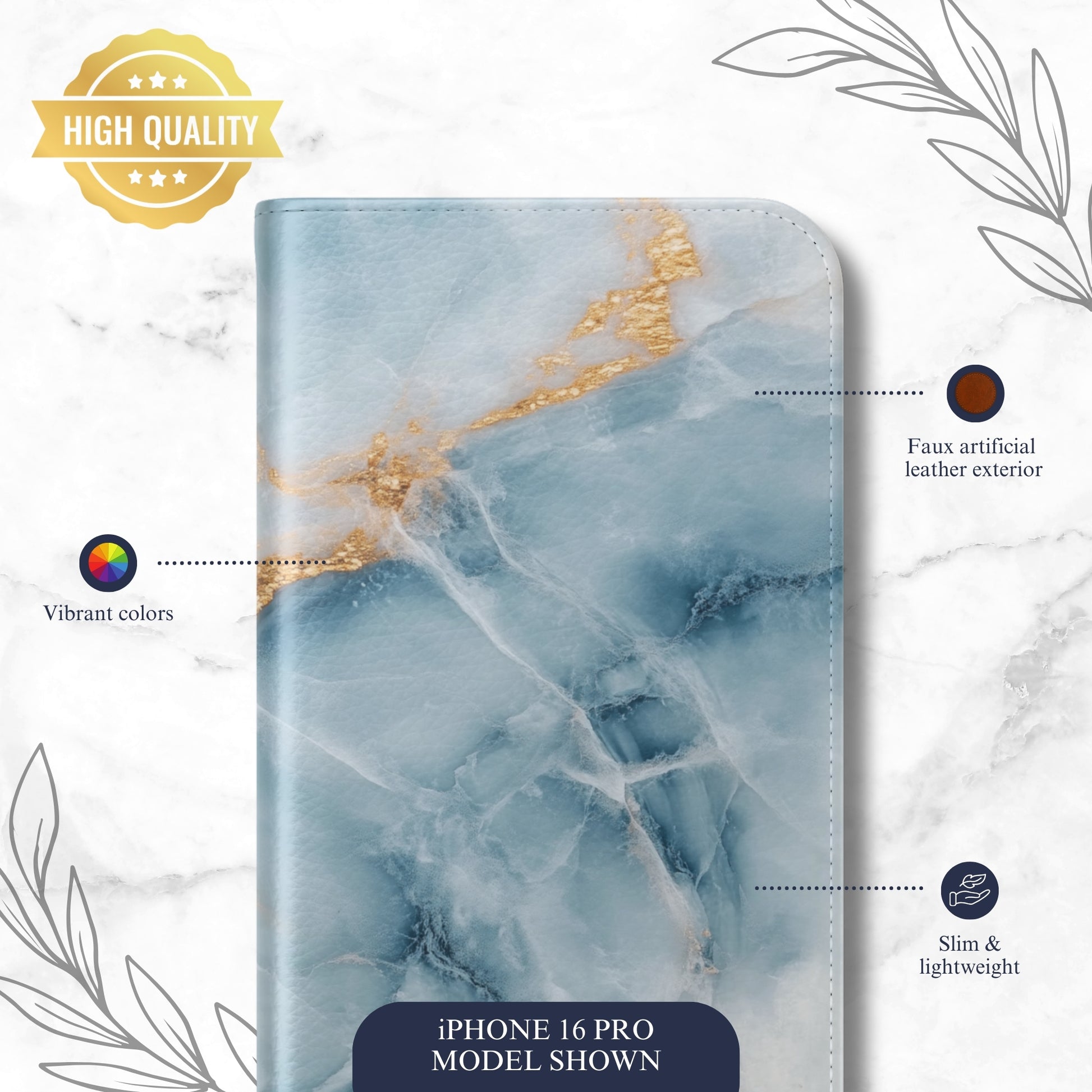 Glacier - iPhone Flip Case Wallet, Leather Folio Case Phone Case-aesthetic phone case-shockproof phone case-cute phone case-designer phone case-elegant phone case-luxury phone case-phone accessories-fashion accessory