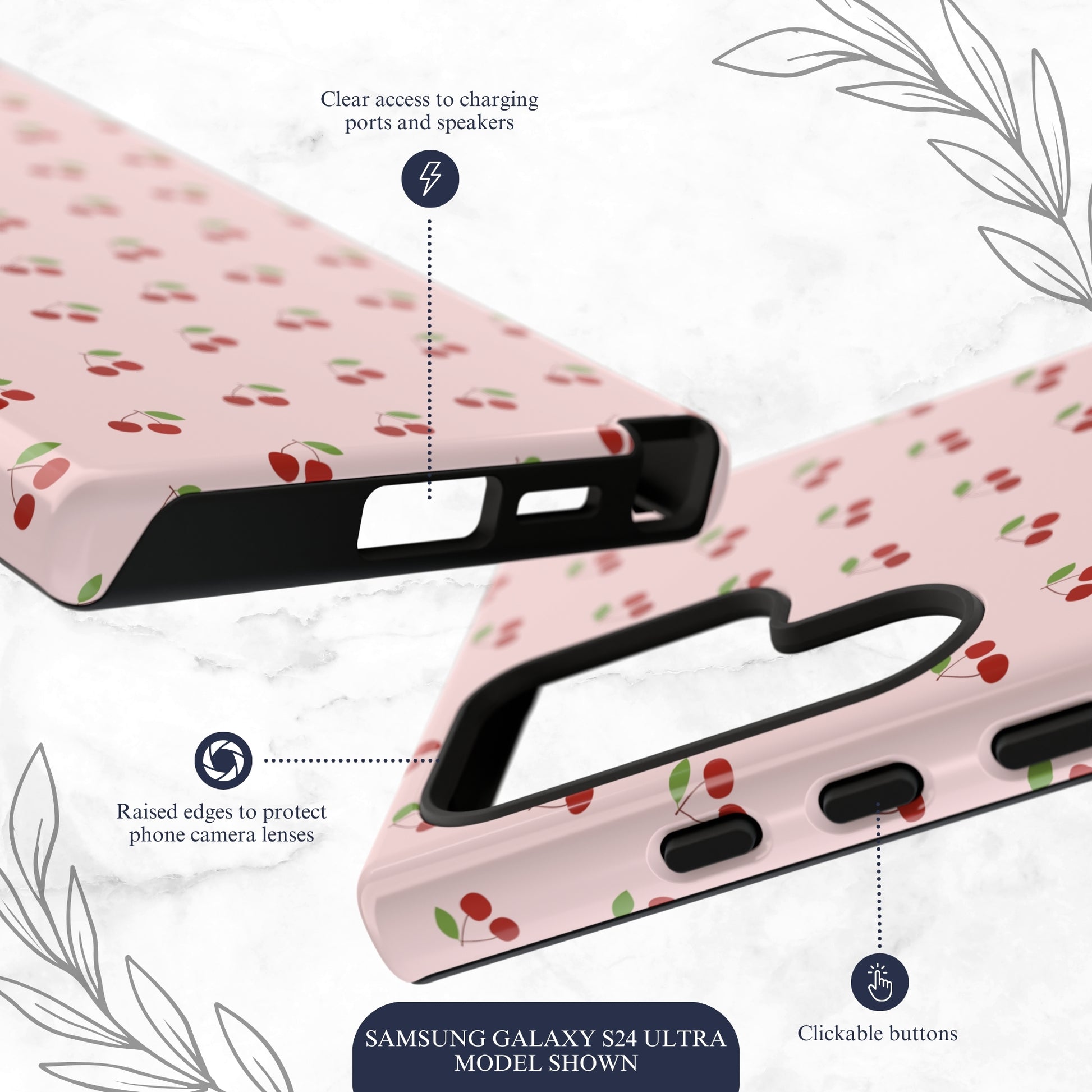 Cherry Crush - Samsung Galaxy Case Phone Case-aesthetic phone case-shockproof phone case-cute phone case-designer phone case-elegant phone case-luxury phone case-phone accessories-fashion accessory